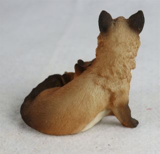 Stone Critters Mom and Baby Foxes Figurine Fox with Kits SC - 536 3