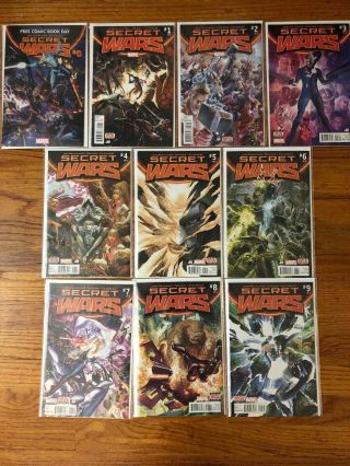 Secret Wars 0 - 9 Complete Series Marvel (hickman/ribic) All 1st Prints Vf/nm