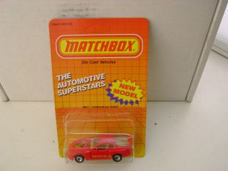 1987 Matchbox Superfast Mb 71 Red Porsche 944 Turbo On Card