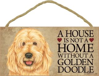 Goldendoodle Sign Wall Plaque A House Is Not A Home,  Bonus Coaster