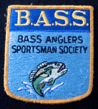 Bass Anglers Sportsman Society Sew On Patch Fish Fishing B.  A.  S.  S.  3 1/4 " X 3 1/2