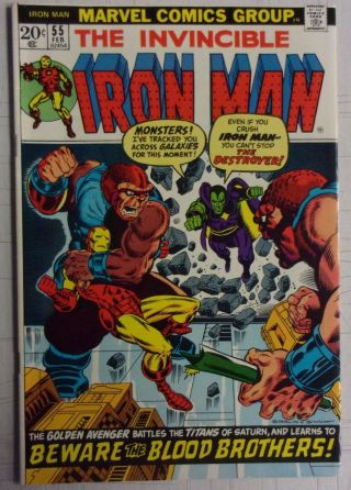 Invincible Iron Man 55 Marvel Comic 1973 1st Appearance Of Thanos & Drax
