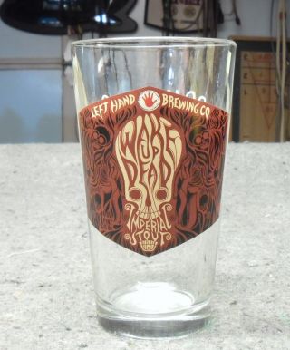 One Left Hand Brewing Co.  Wake Up Dead Imperial Stout Pint Glass