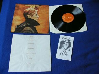 David Bowie Low 1977 Rca Orange Label Pressing,  Stickered Cover Etc