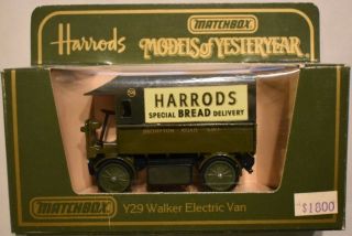 1984 Matchbox Diecast Y29 Walker Electric Van Harrods Models Of Yesteryear