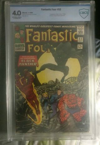 Fantastic Four 52.  Graded Cbcs 4.  0.  1st Appearance Of Black Panther.  Like Cgc