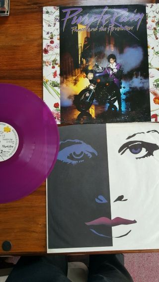 L.  P.  Record Prince Purple Rain Purple Vinyl With Poster