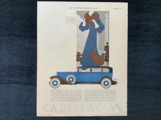 E Cadillac V - 12 Blue 4 Door Sedan 1931 Ad 13 3/4 X 10 3/4