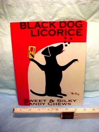 Tin Sign Black Dog Licorice By Ken Bailey Black Dog Licorice 10” X 8” Sign