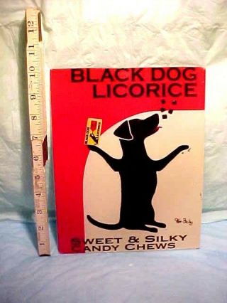 TIN SIGN BLACK DOG LICORICE BY KEN BAILEY BLACK DOG LICORICE 10” x 8” SIGN 2