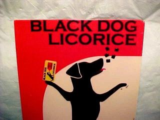 TIN SIGN BLACK DOG LICORICE BY KEN BAILEY BLACK DOG LICORICE 10” x 8” SIGN 3