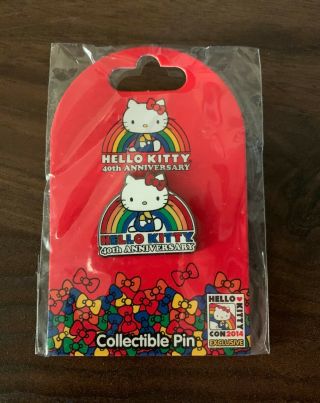 2014 Sanrio Hello Kitty Con 40th Anniversary Rainbow Pin -