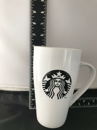 2014 Starbucks White W/ Black Mermaid Siren Logo 18 Oz Large Ceramic Coffee Mug