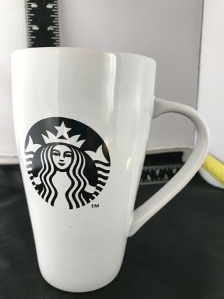 2014 Starbucks White w/ Black Mermaid Siren Logo 18 oz Large Ceramic Coffee Mug 3