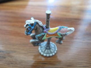 Pewter Mini Carousel Horse 1 3/4 " Marked