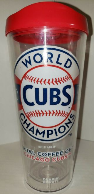 Dunkin Donuts 22 Oz Chicago Cubs World Champions 2016 Tumbler