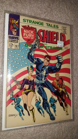 Strange Tales 167 With Nick Fury Agent Of Shield & Dr.  Strange,  Vf - Steranko