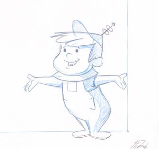 Jetsons Elroy Production Animation Art Cel Layout Drawing Hanna Barbera