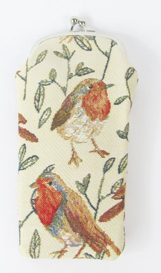 Tapestry Robin Bird Design Reading Glasses Pouch By Signare