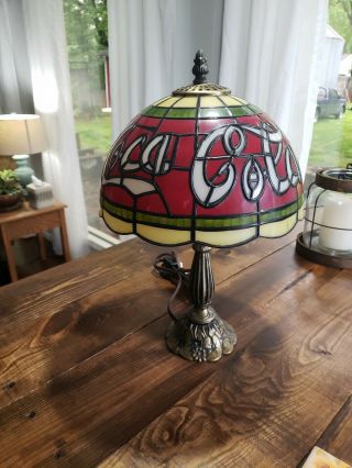 Tiffany Style Coca Cola Coke Faux Stained Glass Lamp 16 "