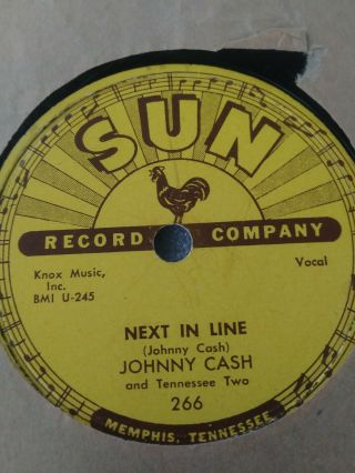 3 SUN LABEL JOHNNY CASH 78 RPM RECORD 232 241 266 Folsom Prison I Walk The Line 5