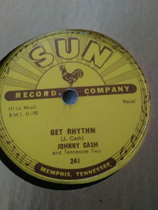 3 SUN LABEL JOHNNY CASH 78 RPM RECORD 232 241 266 Folsom Prison I Walk The Line 6