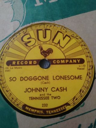 3 SUN LABEL JOHNNY CASH 78 RPM RECORD 232 241 266 Folsom Prison I Walk The Line 7
