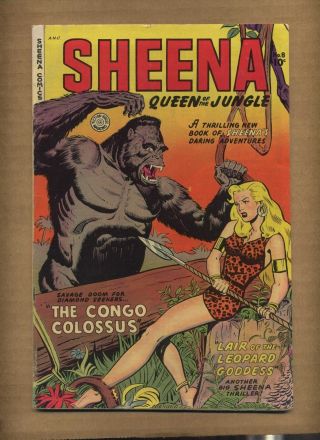 Sheena Queen Of The Jungle 8 (gvg) 1950 Fiction House (c 08627)