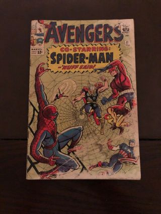 The Avengers 11 (dec 1964,  Marvel) Water.  First Spider - Man In Avengers.