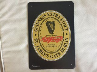 Cool Breweriana: Classic Guinness Logo Metal Beer Sign 8 X 11 - 3/4
