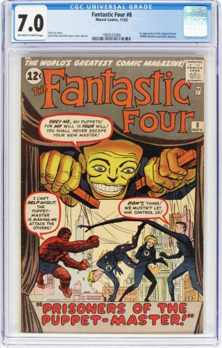 Fantastic Four 8 Cgc F/vf 7.  0 - 1st Appearance Of Puppet Master And Alicia