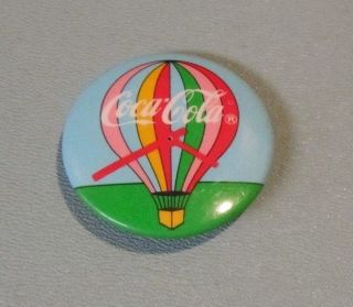 Vintage Coca - Cola Hot Air Balloon Pin Pinback Button 1.  4375 " Coke Advertising