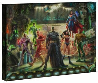 Thomas Kinkade Studios Dc The Justice League 10 X 14 Gallery Wrap Canvas