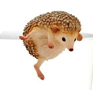 Japan Kitan Putitto Hamster Hedgehog Animal Glass Cup Edge Figure Mascot Toy 6
