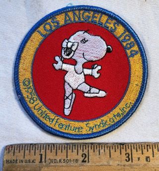 Vintage 1984 Los Angeles Olympics Snoopy Ballet Embroidered Patch Peanuts Gang