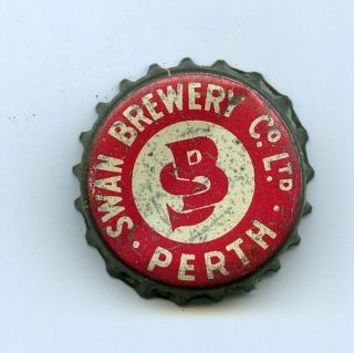 Vintage Swan Brewery Beer Bottle Cap From Australia (, Cork Backed)