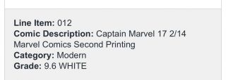 Cgc 9.  6 Captain Marvel 17 2nd Print 1st Appearance Of Kamala Kahn Ms Marvel