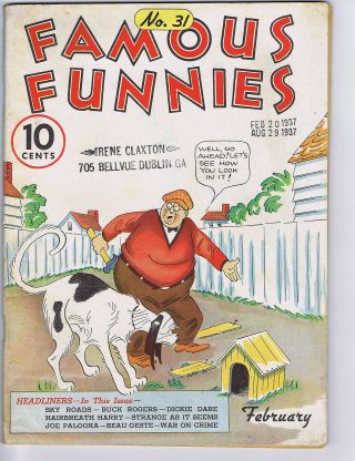 Famous Funnies 31 (gvg) Eastern Color 1937 Buck Rogers War On Crime (c 23791)