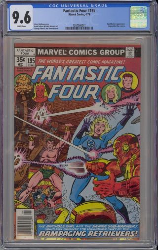 Fantastic Four 195 Cgc 9.  6 Nm,  Wp Marvel Comics 1978 Sub - Mariner Impossible Man