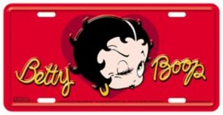 Betty Boop Sweetheart Face Red Metal License Plate Auto Tag