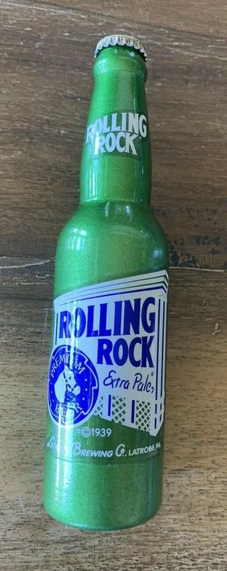 Rolling Rock Bottle Shaped Wooden Beer Tap Handle 9 - 5/8 " Tall Man Cave