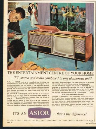 Astor Ad Mayfair Tv Ad Television Advert 1963 Vintage Print Ad Retro