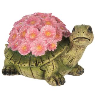 Floral Shell Turtle Multi Color Cute Inside/ Outside Whimsical Animal Decor