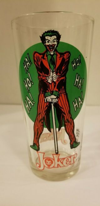 Vintage 1976 Dc Comics Joker Pepsi Series Glass Batman