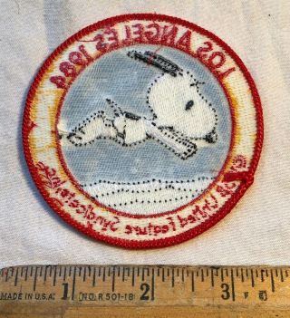 Vintage 1984 Los Angeles Olympics Snoopy Swimming Embroidered Patch Peanuts Gang 2