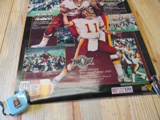 1992 Miller Lite Redskins Decade of Bowl Champions NFL Football Poster 3