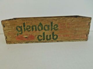 Vintage Wooden Cheese Box,  Wisconsin Made No Lid,  Glendale Club,  Pauly Cheese Co