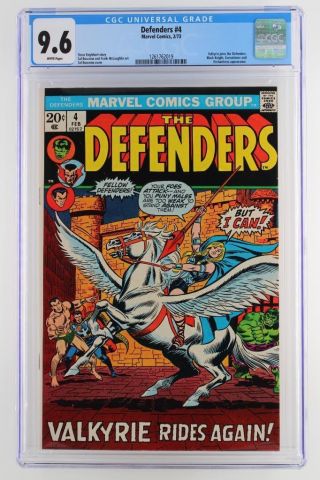 Defenders 4 - Near - Cgc 9.  6 Nm,  Marvel 1973 - Valkyrie Joins The Defenders