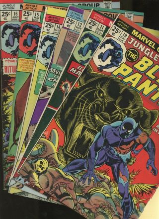 Jungle Action 10,  11,  12,  14,  15,  16 6 Books Marvel Black Panther Adventure