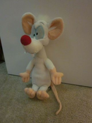 Vintage 1996 Pinky And The Brain Animaniacs Warner Brothers Plush Toy - Pinky 2